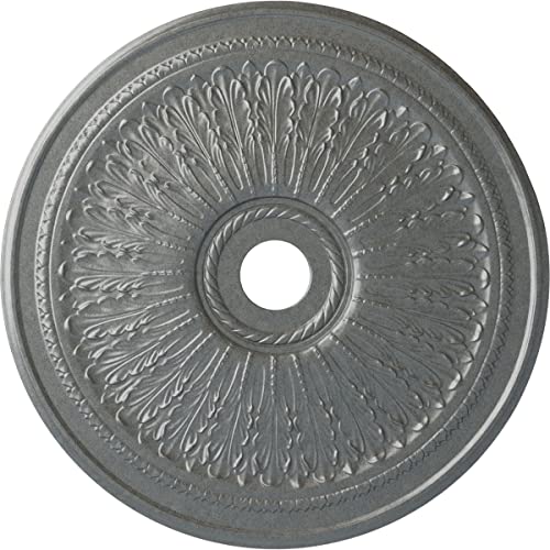 Ekena Millwork CM29OAPLS 29-1/8" x 3-5/8" x 1" Oak Leaf Ceiling Medallion, Platinum