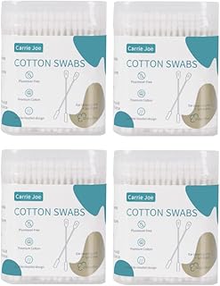 800 Double Head Ear Spoon Cotton Swab, Double Side Tightly Wrapped Tips Paper Stick Soft Gentle,Chlorine-Free Hypoallergenic, Cotton Swabs for Cleaning Ear,Cruelty-Free Ear Swabs, Round & Spiral