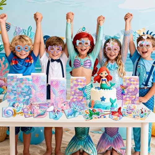 Sacs cadeaux sirène avec carnets pour offrir aux invités