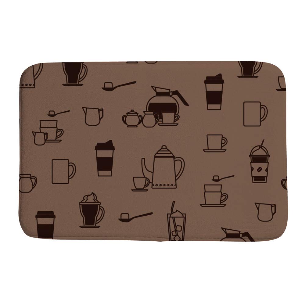 Paillasson velours corail grand tapis entrée design café unique