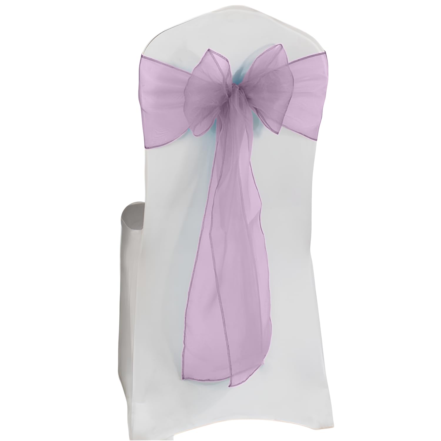 Linen Lilac Organza Chair Bows Chair Tie Sash Wider Sashes Fuller Bow Party Decoration (, 50 Pcs)