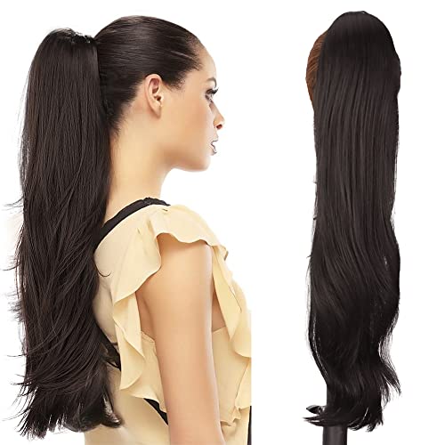 Ponytail AL062A Extension de queue de cheval Marron Lisse avec cordon de serrage Long Extension de cheveux synthétiques Afro Tresse 65 cm Cover