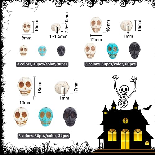 arricraft 144 Pcs 4 Sizes Skull Beads - Image 2