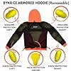 BYKR Motorcycle Hoodie for Men & Women Biker Motorcycle Jackets Breathable Motorbike Riding Sweatshirt All Weather CE Armored (OR,2XL) #3