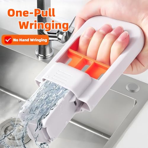 Image of Press Grip Mini Mop with a Mini Foldable Desktop Mop, Zero-Touch Gap Dust Cleaner with 39in Stick & Clip On Locking Head, Dry Wet Disposable Dust Mop for Kitchen Wall Bathroom Toilet Corners