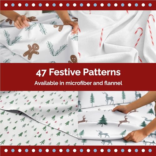 Twin Christmas Tree Sheet Set - Holiday Xmas Pattern Bedding Set - Deep Pockets - Snug Fit - 3 Piece - Wrinkle Free - Cooling Comfy Cozy Festive Winter - Holiday Sheets for Women, Men, Kids & Teens by CGK Unlimited - Image 6