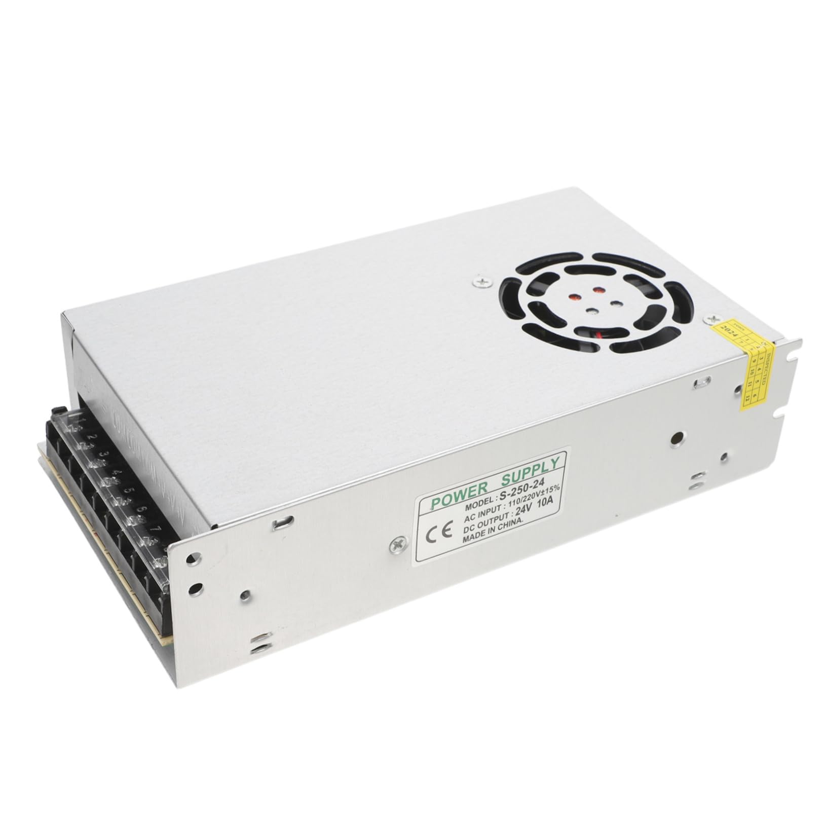 Alimentatore Switching 24v 10a 250w in Ferro Argento