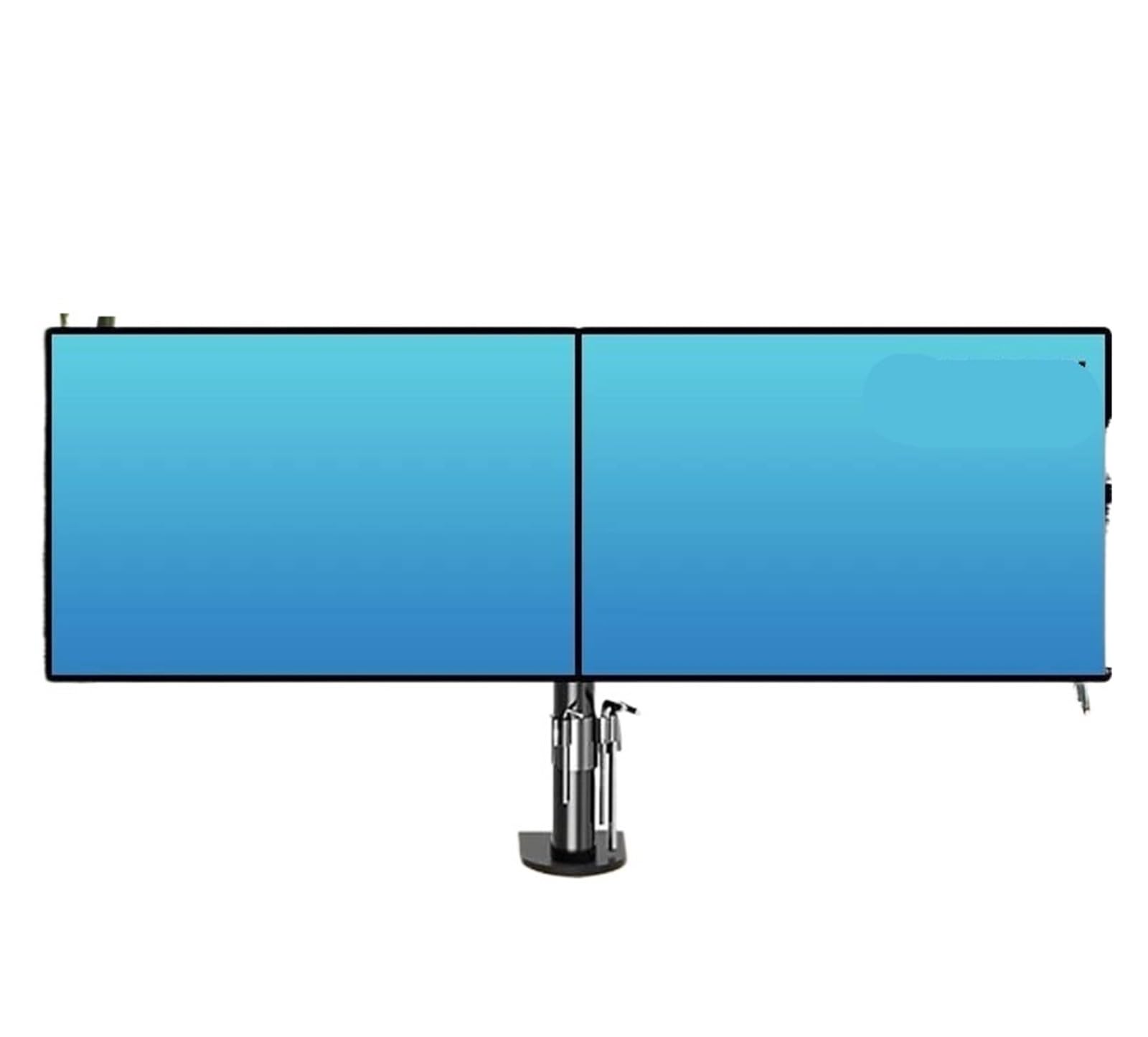 Support écran double LCD réglable en hauteur pour deux moniteurs côte à côte - 2