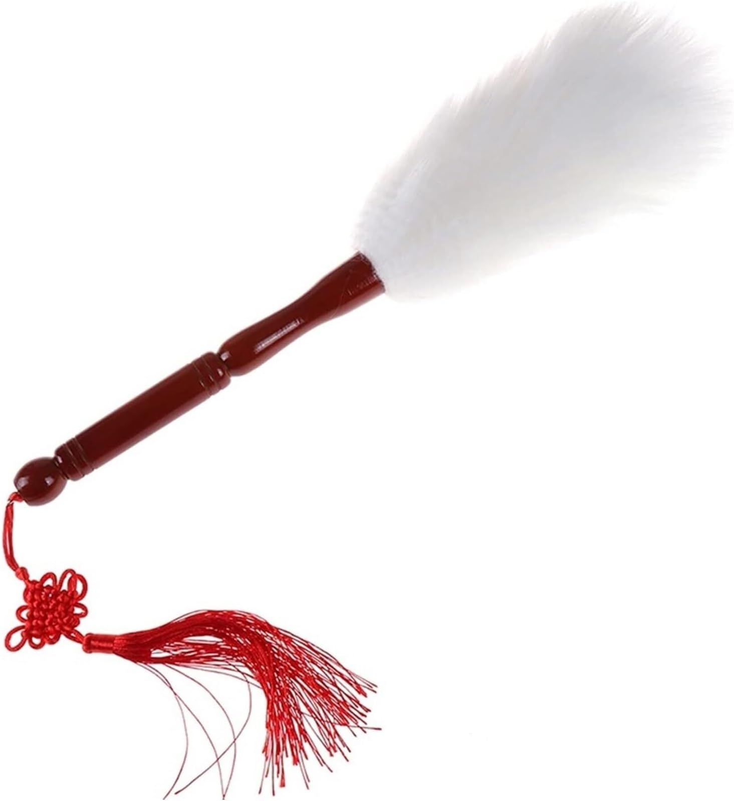 KFGISD, Wool Feather Brush Duster Dust Cleaning Tool Wood Handle Dusting Cleaning Brush Wool Duster Brush for Dust Broom Handle Dusters,Feather Duster(Wit)