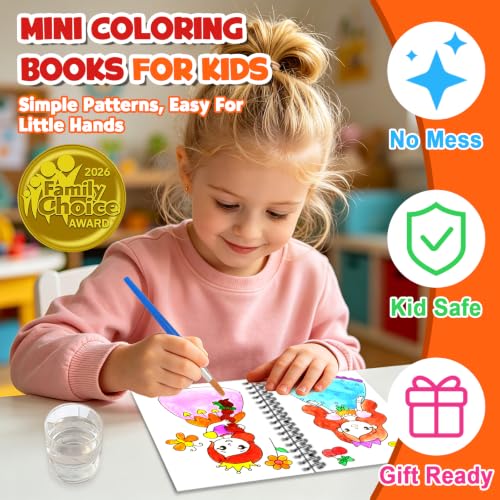 Image of ZMLM 24 Pack Coloring Books - Birthday Party Favors for Kids 4-8 Craft Gift | Small Goodie Bag Stuffers Bulk Mini Paint with Water Kits Classroom Prizes School Activity Return Art Toddler Boy Girl