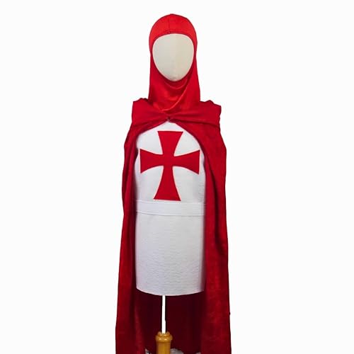 Miniatura 2 de Deluxe KNIGHT TEMPLAR Costume Set (Medieval, Renaissance, Ren Fest) - Baby, Toddler, Kids, Teen, and Adult Sizes (Toddler 2-4y, Red)