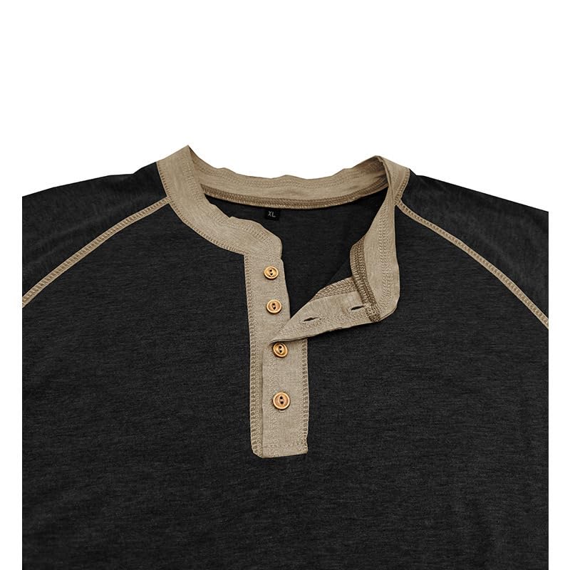 Mens Long Sleeve Henley Shirts Casual Button T-Shirt Classic Cotton Lightweight Tees Stylish Pullover Tops4