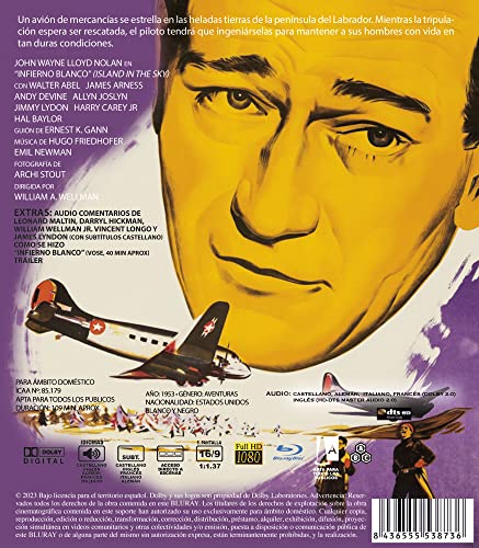 Island in The Sky 1953 Blu-Ray Spain Import Plays in English, John Wayne, Lloyd Nolan, William A. Wellman image 5