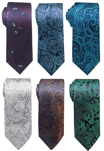 Image of Passabin Tie For Men Necktie Woven Jacquard Neck Ties Set 6 PCS