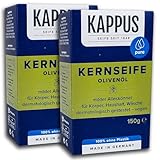 2er Pack Kappus Pflanzenöl Kernseife Olivenöl 2 x 150 g Seifenstück