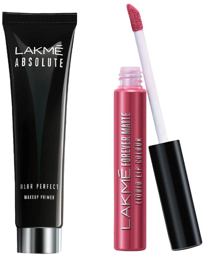 Lakme Absolute Blur Perfect Matte Face Primer & Lakme Forever Matte Liquid Lip Colour