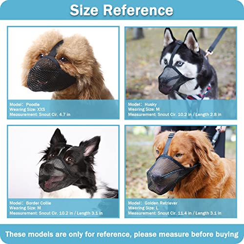 Dog Muzzle, Soft Mesh Dog Muzzles For Small Medium Large Dogs, Breathable Dog Mouth Guard With Adjustable Strap And Fasten Buckle For Scavenging, Licking, Biting And Chewing #TOP3