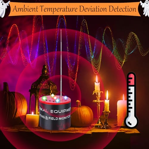Image of Ghost Hunting Equipment - EMF Ghost Detector with 5 Adjustable Sensitivity Levels, 360 Paranormal Equipment Detection & Temperature Deviation Alerts for Professional Ghost Investigations