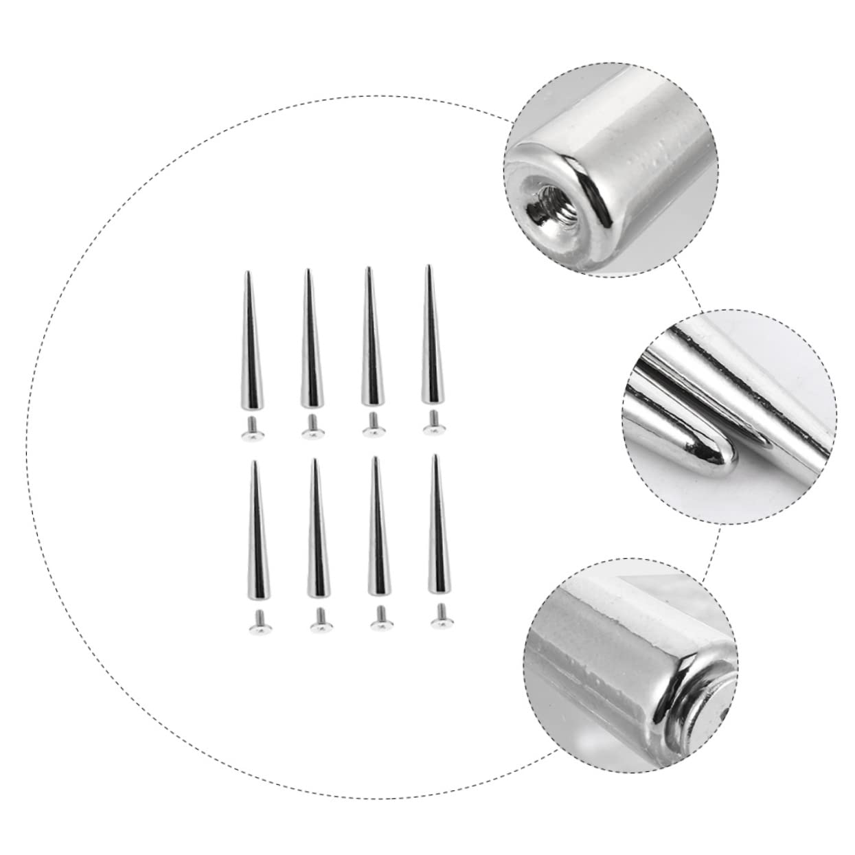 SEWACC 72piezas Remaches Punk De Metal Punta Forma Para Proyectos De Bricolaje Accesorios De Cuero y Decoración Rockera Fácil Instalación y Alta Durabilidad