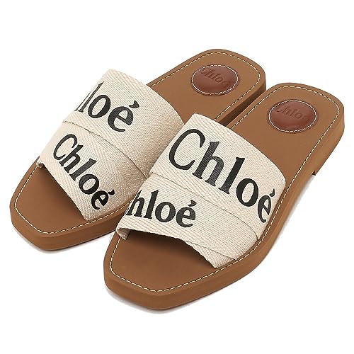 [クロエ] サンダル ウッディ フラットミュール ホワイト レディース CHC22U188Z3 101 WOODY WHITE 36(約23cm) [並行輸入品]