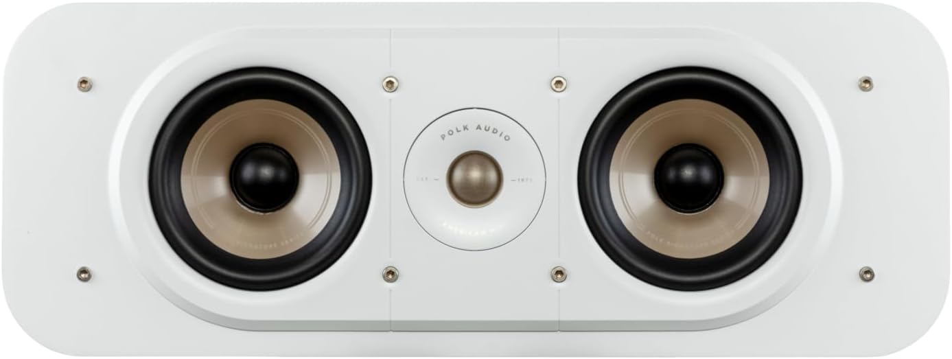 Signature Elite ES30 Center Speaker, Slim, High-Resolution, Hi-Res Certified, Dolby Atmos and DTS:X Compatible - White