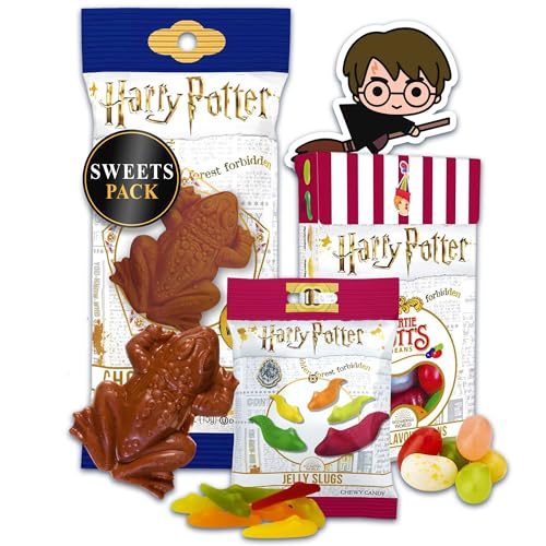 Harry Potter Sweets Harry Potter Chocolate Frog Bertie Botts Every Flavour Beans Retro Sweets Sweet Box Sweet boxes Box of Sweeties Sweeties Hamper (Slug Bean Frog ) Plus a Random Sticker