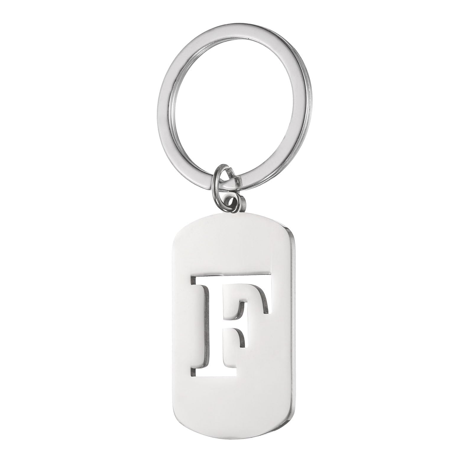 Initial Letter Keychain A-Z Alphabet Personalised Monogram Key Ring Chain for Women Girls Bag Purse Stainless Steel Silver-image-34