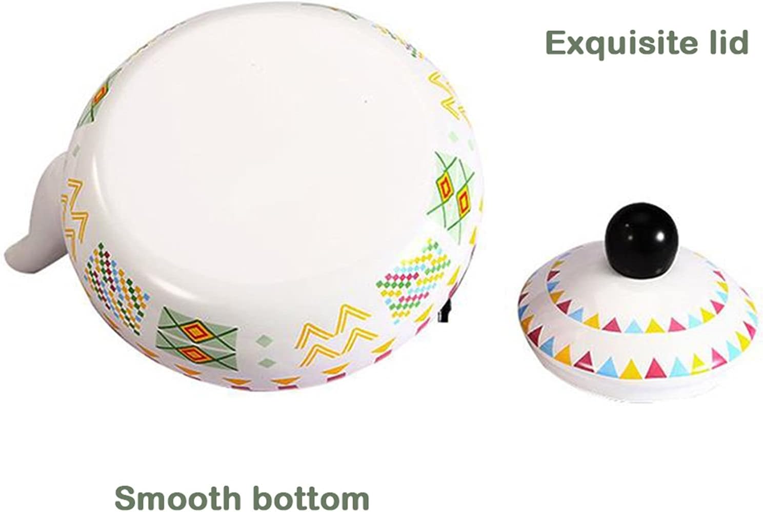 Whistling Kettle Tea Kettle Enamel Tea Kettle with Steel Handle Geometric Pattern Pear Shape Cold Kettle Gift Tea Pot Home Tea Set 2.0L Teakettle Teapot