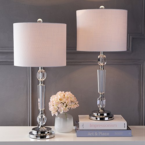 Jonathan Y JYL2047A-SET2 Set Of 2 Table Lamps Victoria 27 Inch Crystal Led Table Lamp Modern Contemporary Bedside Desk Nightstand Lamp thumb #1