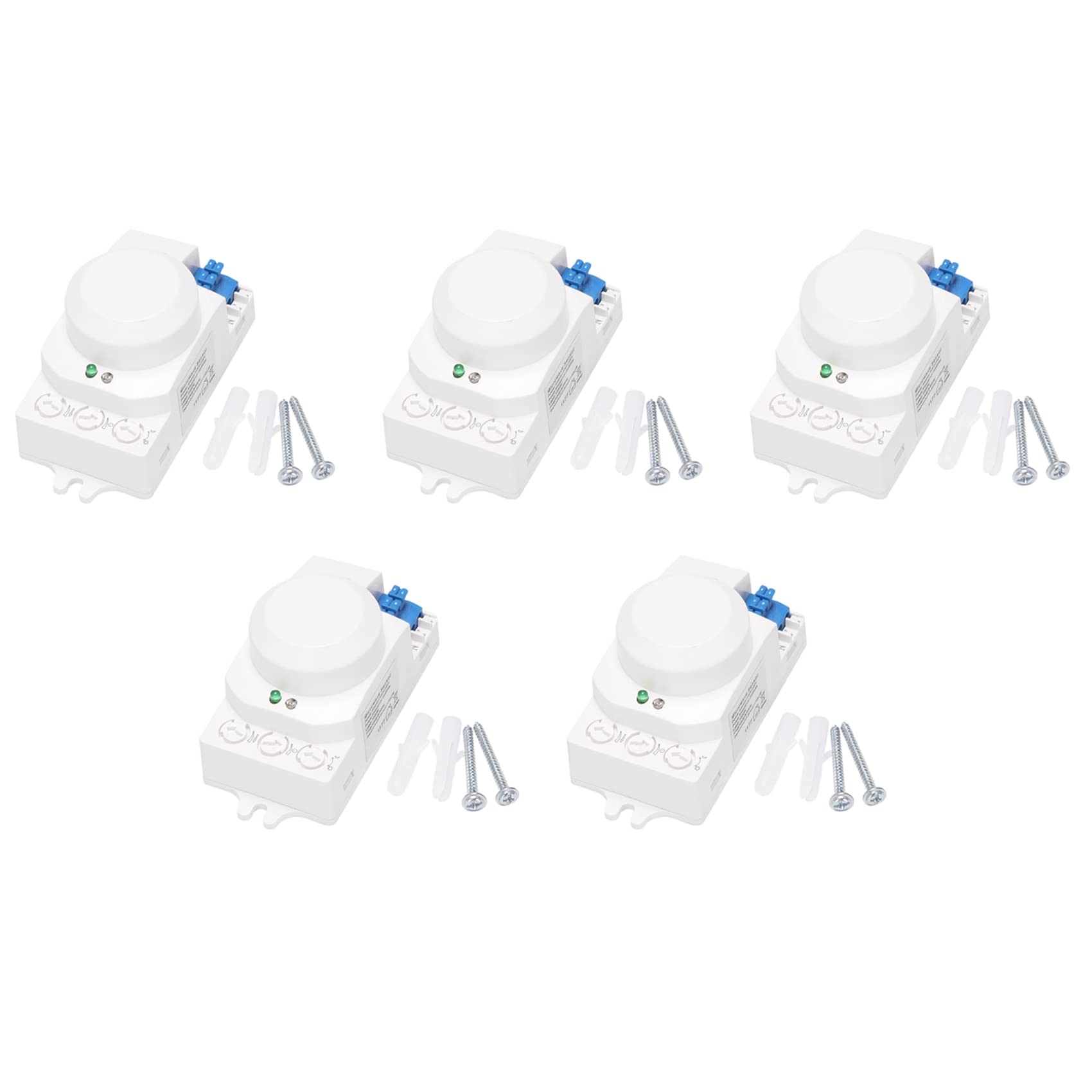 Jnchdghwa White 5X 5.8Ghz Hf System Led Microwave 360 Degree Motion Sensor Light Switch Body Motion Detector