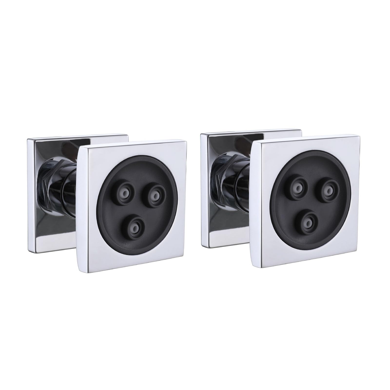 Jets Latéraux Chrome Jet de Corps en Laiton Réglables Pulvérisation de Buse Mural Jets de Massage Douche pour Accessoires de Salle de Bain, 50x50mm