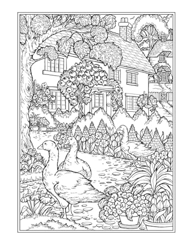 Creative Haven Small-Town Charm Coloring Book