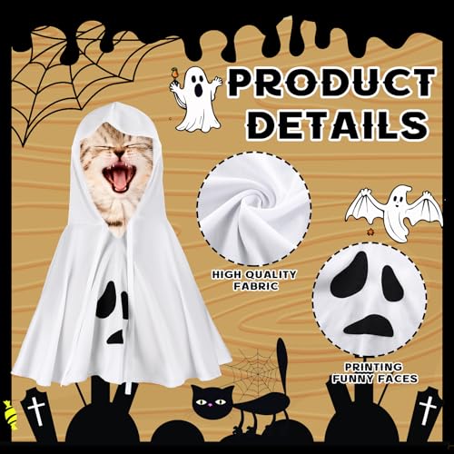 Disfraz Halloween Fantasma para Perro con Sombrero, Blanco, Talla S miniatura 3
