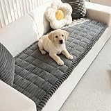 Mivnue Pet Couch Cover, Couch Covers for Dogs, Washable Dog Sofa Covers Couch Protector, Fuzzy Non Slip Couch Slipcover Pet Friendly (Dark Grey, 27.6' x 70.9')