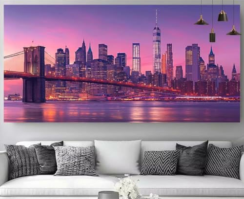 Diamond Painting Paysage Londres : Broderie Kit Complet 5D en Strass Cristal 40x120cm