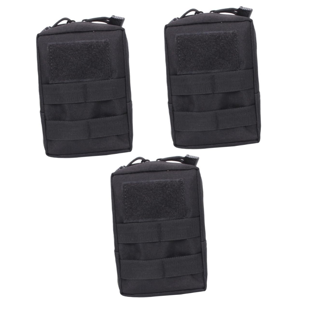 Gadpiparty 3pezzi Per Smartphone Custodia Multiuso Con Chiusura Zip e Fibbia Per Gadget Nero