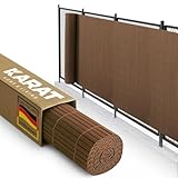 KARAT PVC Sichtschutz für Garten, Balkon, Terrasse - 100x500 cm Braun - Balkonsichtschutz, Sichtschutzmatte wetterfest, Zaun als Balkonverkleidung, Poolumrandung und Windschutz - Gartenzaun