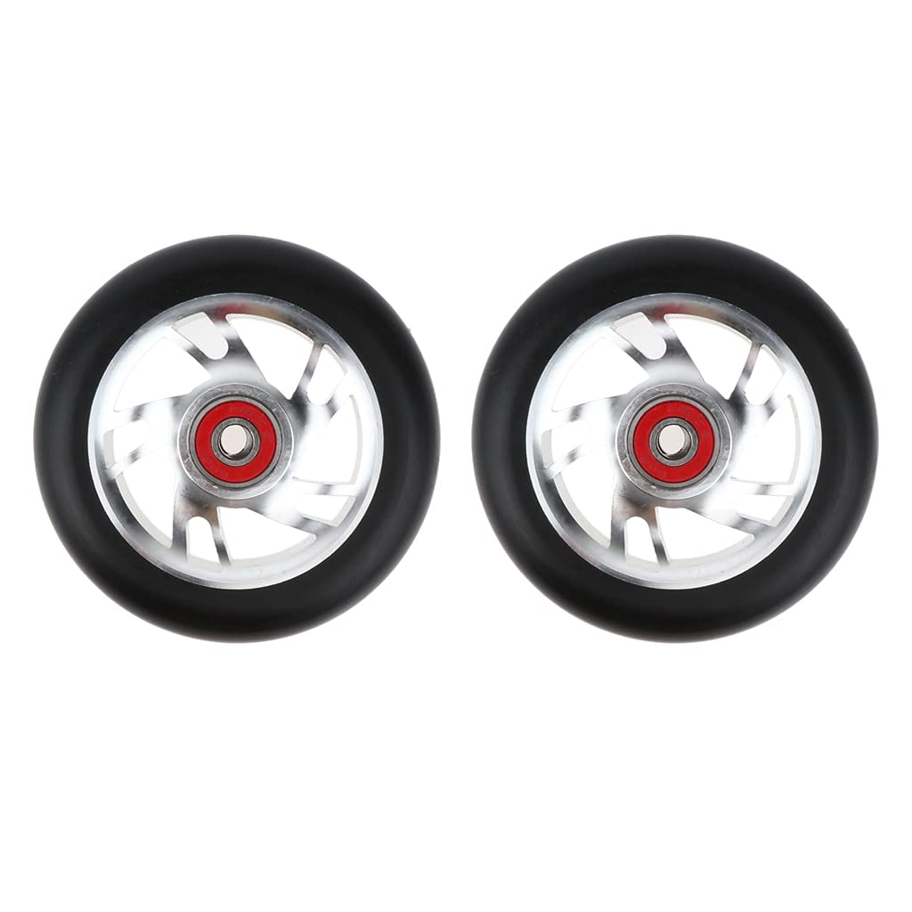 Ruote Monopattino Freestyle 2pcs Sostituzione 100mm Push/Kick/Stunt Scooter Ruote con Cuscinetti e boccole Scooter Scooter Professionale Scooter Sostituzione Ruote Monopattino Elettrico
