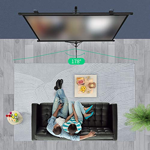 Pantalla de proyección con soporte - Pantalla de proyección portátil HD 4:3/16:9 sin arrugas con trípode, pantalla plegable para cine en casa, conferencias (100 pulgadas 16:9) miniatura 2