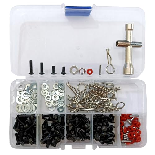 240pcs RC Car Screw Kit Repair Tool Sets Hardware Fastener for 1/10 Scale RC Model Car DIY Parts Replacement