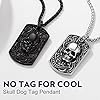 Bandmax Skull Dog Tag Pendant for Men, Stainless Steel Retro Style Skull Biker Necklace Punk Gothic Men Jewelry for Gift #4