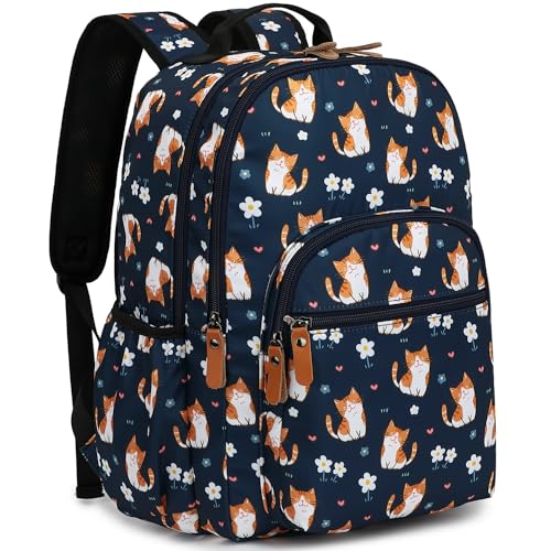 Image of Leaper Water Resistant Backpack for Women: Durable Daypack Large Capacity with Laptop Compartment & 2 Water Bottle Pockets for Outdoor Enthusiasts Trekking Travel Work College Dark Blue