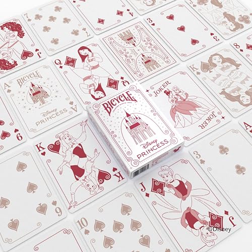 Image of Bicycle Disney Princess Special Edition Playing Cards - Collectible Deck of Cards for Kids Card Games Featuring Characters from Mulan, Hercules, Moana, Cinderella, Sleeping Beauty and More