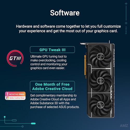 Image of ASUS Prime Radeon RX 9070 GRE EVO OC Edition Graphics Card (PCIe 5.0, HDMI /DP 2.1, 2.5-Slot Design, axial-tech Fans, Dual Ball Fan Bearings, Dual BIOS, GPU Guard)