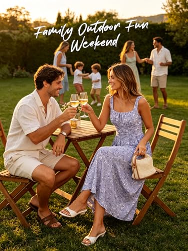 Image of YIOYOLA Womens Casual Summer Dress with Pockets | Sleeveless Square Neck Flowy A-Line Midi Sundress for Beach & Wedding Guest