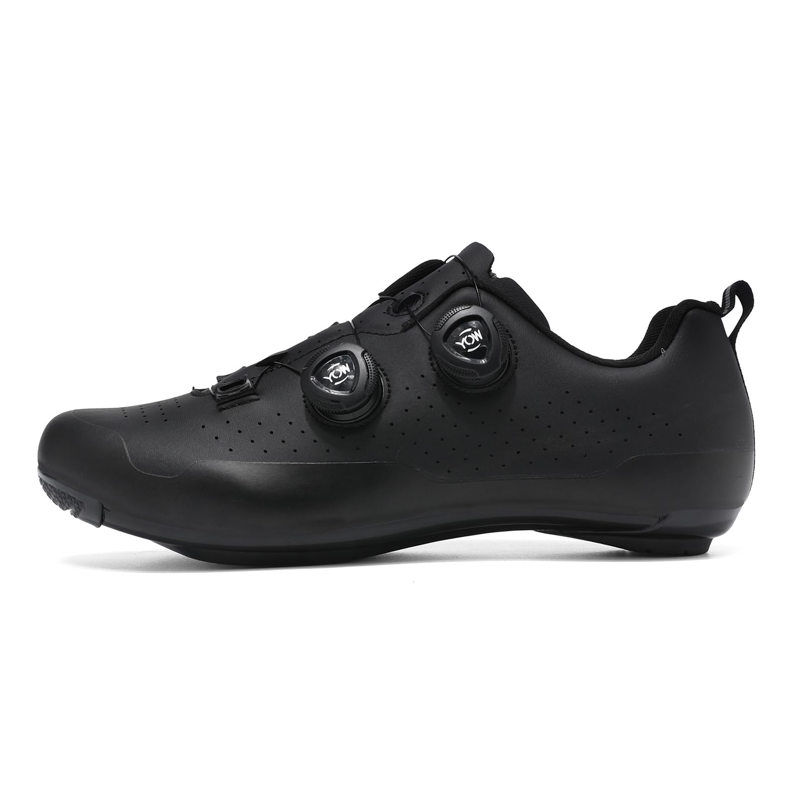 JiuQing Uniseksowe buty rowerowe Buty szosowe kompatybilne z Peloton Indoor Outdoor z blokami Delta,Black,44 EU
