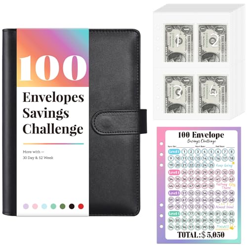 Sooez 100 Envelopes Cash Envelopes Budget Binder - Easy &