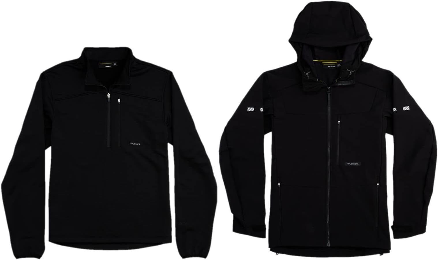 TRUEWERK Men's S3 Solution Hoodie & M2 Half Zip Pullover - Large, Black