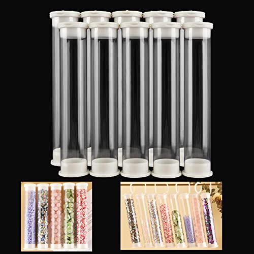 Image of BAOFALI 10pcs Large Clear Plastic Empty Tubes with Lid - Transparent Test Tube Container Set for DIY Craft Supply, Candy Storage (5 x 1 inch)