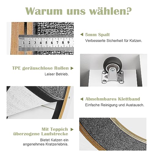 Naviconvex katzenlaufrad Übergroßes Katzenrad laufrad Katze Laufen super leise Katzen laufrad laufrad für Katzen laufrad Katze katzenrad Laufrad Katze elfenbeinweiß